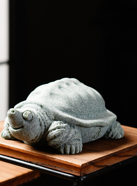 创意甲鱼神鳖茶宠茶玩摆件复古中式富甲天下鱼缸造景桌面盆栽装饰