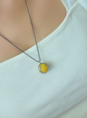 S925纯银吊坠空托圆珠球笼DIY无损镶嵌12-25珍珠玉石免打孔免沾胶