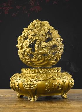 纯铜时来运转摆件扭转乾坤九转乾坤鼎九龙戏珠招财转运工艺品摆件