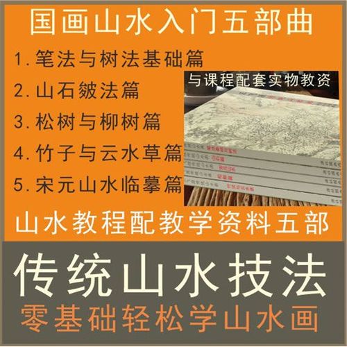 零基础国画山水教材+视频课高清临摹学习资料套装王飞涯教学手稿 - 图0