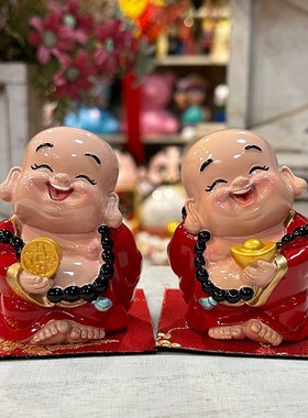 妙工坊圆满财神爷招财摆件笑佛福爷家居客厅装饰开业创意旺财礼品