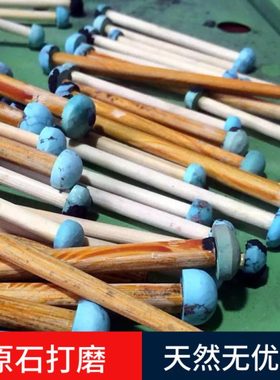 原矿天然湖北绿松石 S925银圆形蛋形戒指戒面 男女款复古饰品配饰