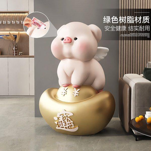 金元宝猪存钱罐摆件落地大容量储蓄罐只进不出轻奢客厅家用装饰品,淘宝优惠券,粉丝福利购,淘宝优惠卷