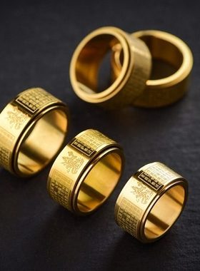 新瑞百货戒指可转动本命佛指环十二生肖守护神男女款招财转运戒子
