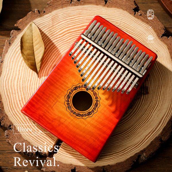 【华蜀箱式常规款】红色虎纹枫拇指琴17音卡林巴琴手指琴便携乐器,淘宝优惠券,粉丝福利购,淘宝优惠卷