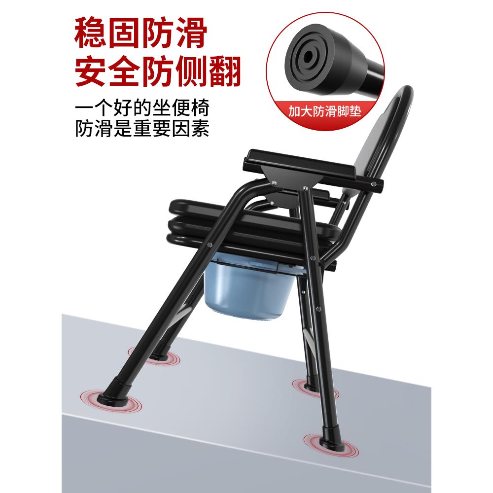 可折叠孕妇坐便椅老人坐便器便携式移动马桶简易不锈钢坐便凳家用 - 图3