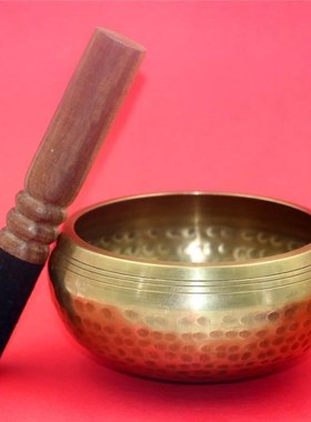泊尔手工响铜麟纹钵音碗音疗采耳铜磬瑜伽钵音疗颂钵孟装饰摆件