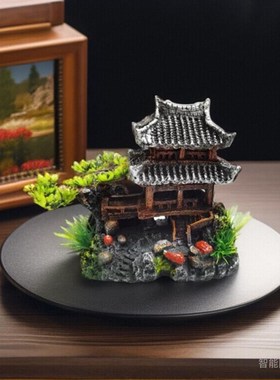 刺身假山造景日式海鲜餐厅摆盘装饰鱼缸鱼身花草创意菜品点缀包邮