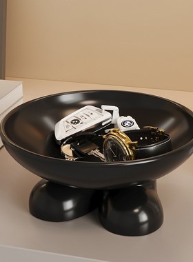 创意珠宝首饰展示托盘陶瓷高级感奶油风入户门口钥匙收纳玄关摆件