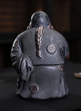 创意陶瓷地主老爷摆件财主人物桌面新中式客厅书房玄关装饰品送礼