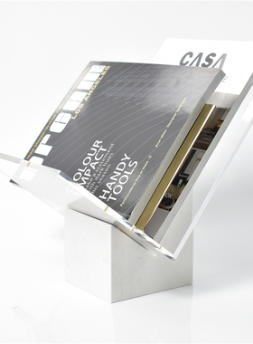 轻奢简约亚克力杂志架陈列架书架桌面摆件书房样板房家居软装饰品