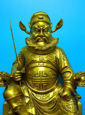 黄铜精工钟馗铜像钟天师佛像神像钟馗嫁妹摆件室内经营场所摆饰