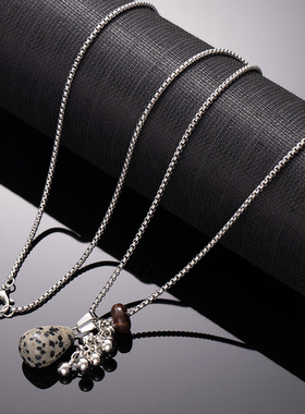 美拉德虎眼石流苏项链