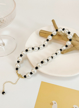 彩色珍珠爱心项链3251