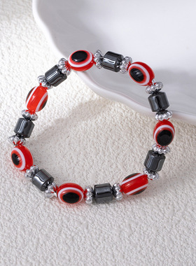 蓝眼睛黑胆石手链5423