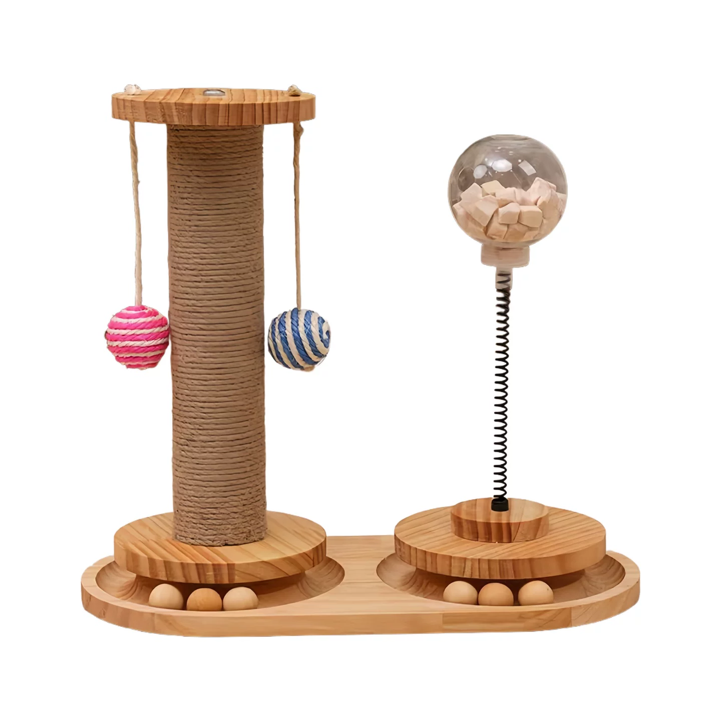 Крутящаяся игра с едой, игрушка с мятой из натурального дерева, кот