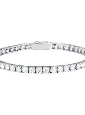 弹簧扣设计10分30分莫桑石手链女纯银简约小众轻奢网球链女友礼物