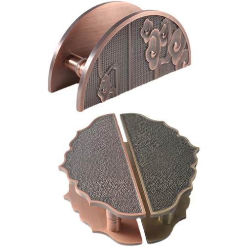 新中式玻璃门半圆拉手宴会厅木门对装古铜把手酒店包厢推拉木门把 - 图3