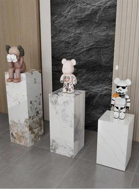 岩板花架客厅摆件底座酒店玄关装饰立柱展示台会所工艺品摆件台