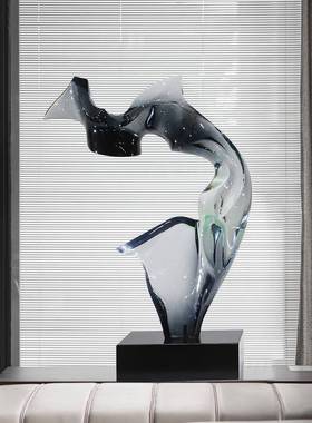 样品屋展示中心酒店大堂雕塑摆件家居饰品透明树脂客厅玄关电视柜