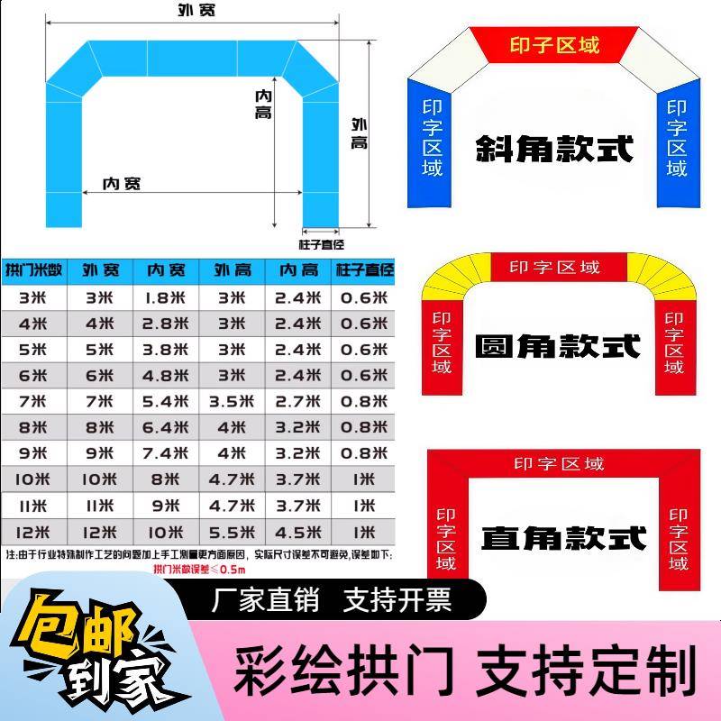充气拱门气模定制开业庆典活动门型拱门户外装饰门架广告模型道具 - 图3