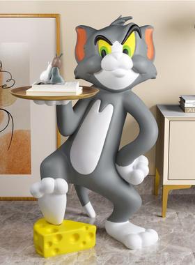 汤姆猫网红落地大摆件客厅大型搬家礼物乔迁新居电视柜装饰品高档