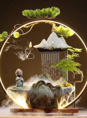 招财流水摆件循环水生财创意喷泉家居客厅办公室桌面开业乔迁礼品