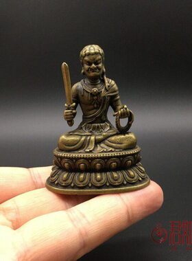 仿古做旧工艺 不动尊菩萨小摆件  古铜不动明王密宗佛像