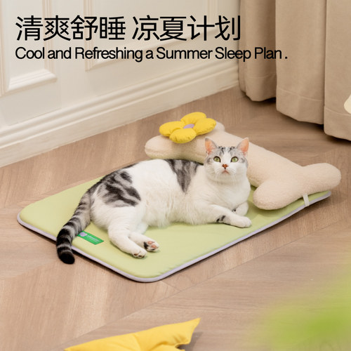 宠物猫垫凉席睡觉用猫咪垫子夏季凉垫地垫夏天冰窝冰垫猫睡垫降温 - 图2