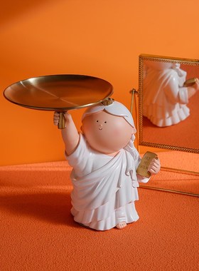 现代客厅玄关自i由女神收纳摆件钥匙摆放台轻奢装饰创意家居饰品