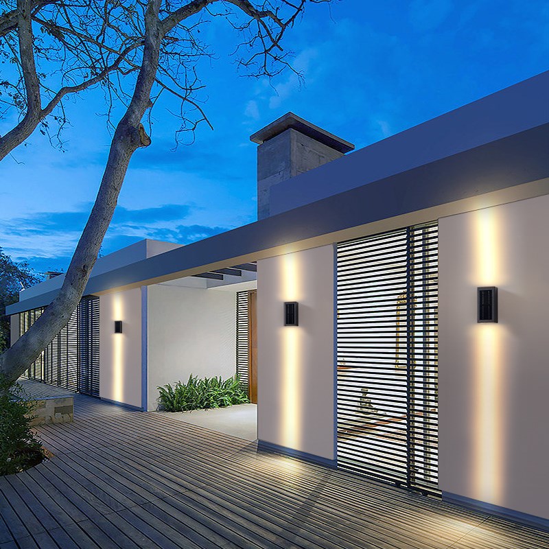 太阳能户外壁灯洗墙灯防水庭院灯别墅外墙灯室外露台Y花园围墙壁 - 图1