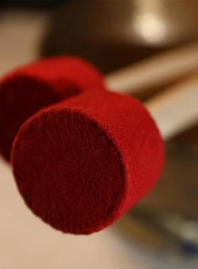 尼泊尔手工绒布钵棒西藏颂钵疗愈工具静心放松音钵棒佛音碗敲棒