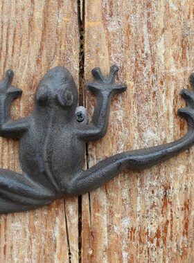 欧式复古铸铁工艺铁艺青蛙别墅庭院桌面摆件家居装饰壁饰可壁挂