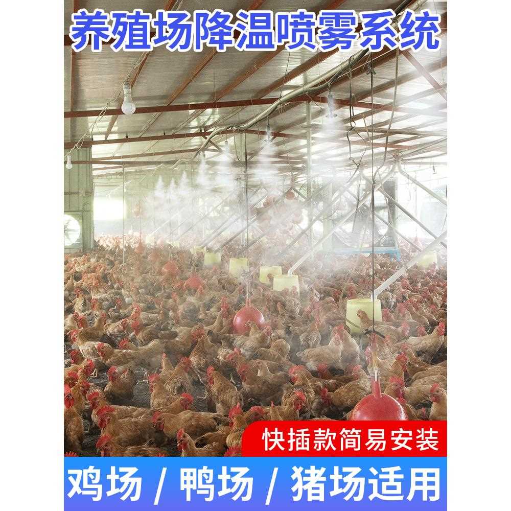 养殖场定时喷雾系统猪场鸡舍养牛降温设备雾化微喷淋消毒加湿喷头 - 图1