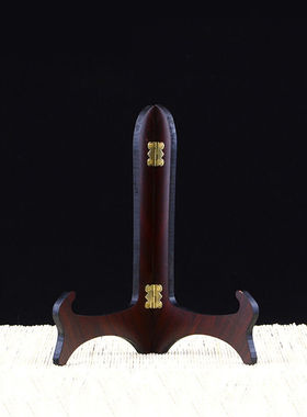 圆形玉石茶饼圆形平安扣摆件底座木托玉扣玉璧怀古支架玉片架子