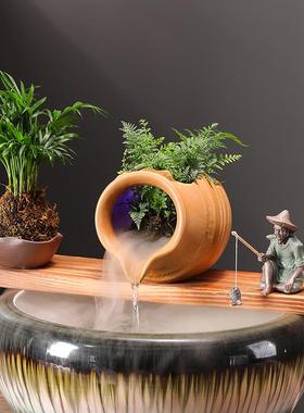 古法养鱼过陶瓷滤器循环流水生财鱼缸小配件庭院花园假山造景装饰