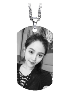 激光雕刻文字照片军牌项链网红挂件私人专属来图定制钛钢情侣吊坠