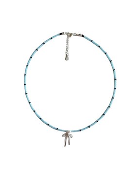 芭蕾少女~蓝色系串珠蝴蝶结项链纯欲风小众锁骨链显白高颜值颈链