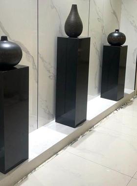 大理石底座玄关落地装饰摆件客厅轻奢花架电视柜旁雕塑展示台摆台