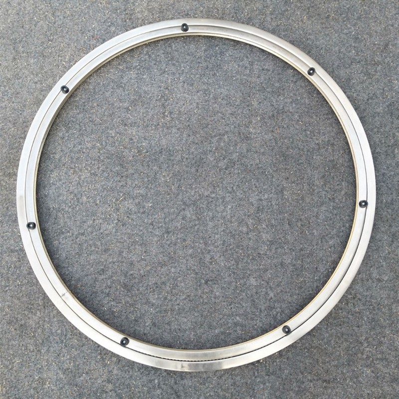 火锅桌玻璃防滑底座圆桌面轨道滑轮餐桌不锈钢转芯旋转酒店转盘器 - 图1