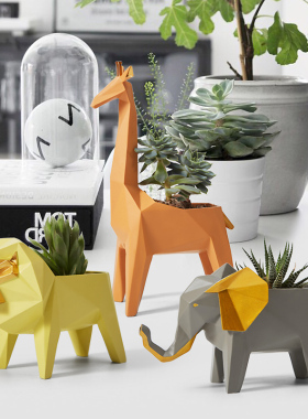 创意现代简约几何树脂动物家居摆件样板房装饰儿童房软装工艺品