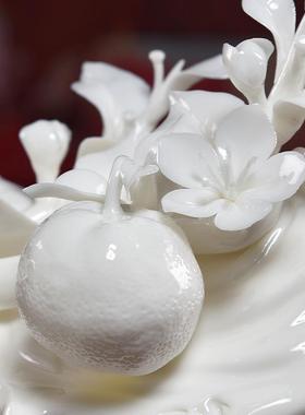 东方泥土 《大吉大利》陶瓷瓷花工艺品摆件 高档乔迁新居礼品开业