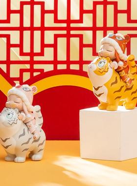 白夜童话如意小虎宝新年礼物送朋友可爱少女心装饰汽车载生肖摆件