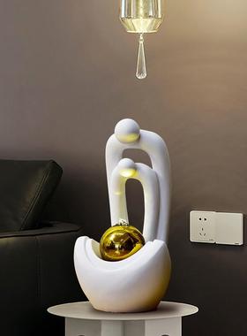 招财流水喷泉摆件家居好物前台收银台现代装饰品水景开业礼物