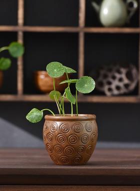 复古创意陶瓷小花器禅意小摆件家居茶室茶道花瓶水培插花茶桌装饰