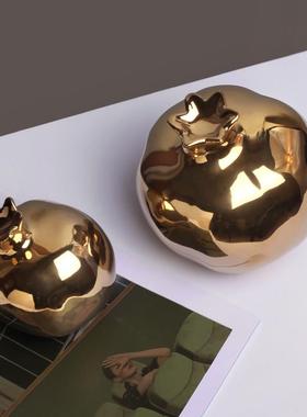 简约多福陶瓷石榴摆件客厅家居酒柜轻奢装饰品工艺品电视柜摆设