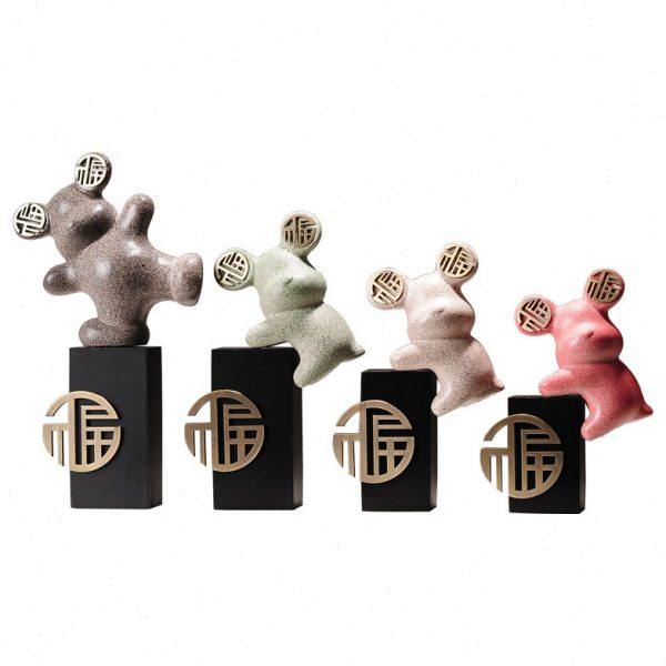 福字熊电视柜装饰品摆件家居客厅轻奢酒柜茶几摆设乔迁礼物,淘宝优惠券,粉丝福利购,淘宝优惠卷