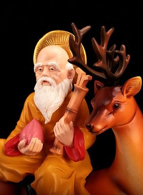 张果老骑鹿树脂工艺居家摆件可装饰饰品小型现代简约桌面藏式供佛