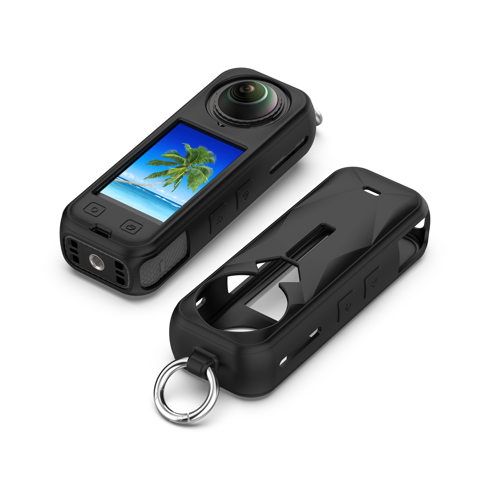 适用于Insta360 X5全景运动相机保护套影石X4液态硅胶保护壳智能运动镜头防摔防刮外壳配件便携收纳 - 图2