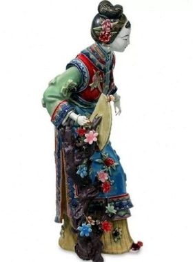 石湾陶瓷公仔仕女薛宝钗手工摆件红楼梦十二金钗店铺家居薛宝钗